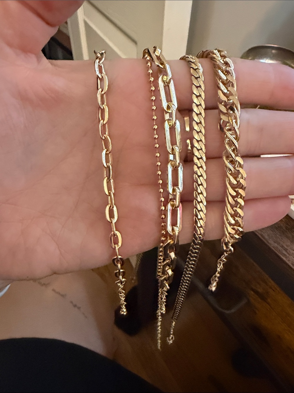 Gold Tone Multi-Chain Bracelet Set - Women's Fashion Jewelry